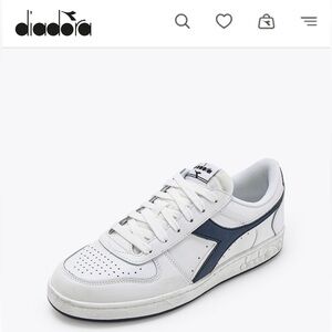 Diadora White and Dark Blue Sneakers